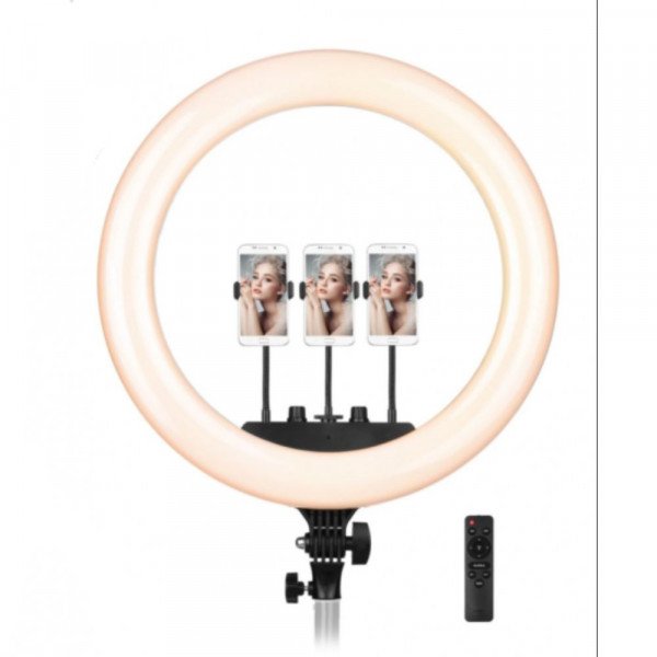 Wholesale 14 inch Selfie Ring Light with 3 Cell Phone Holder, Remote Controller for Live Stream, Makeup, YouTube Video, Photography TikTok, & More Compatible with Universal Phone (No Stand）(Black)